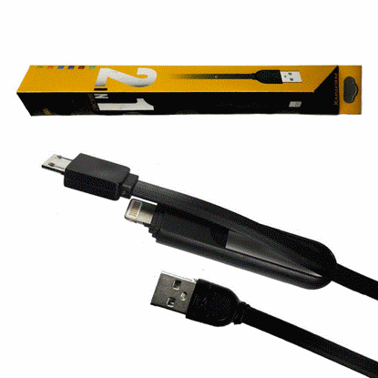 تصویر  کابل شارژر دوکاره اندروید وآیفون ریمکس