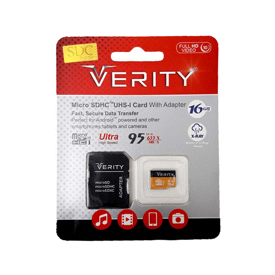 تصویر  کارت حافظه وریتی verity Micro SD گارانتی مادام العمر