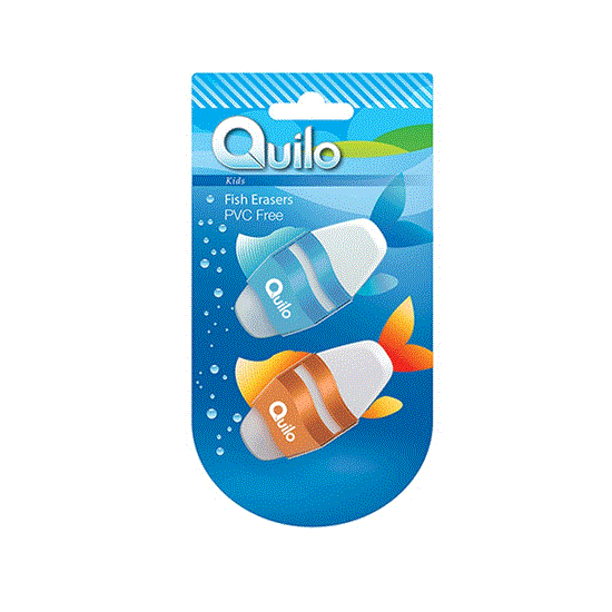 تصویر  پاک کن کوییلو آلمانی دو تایی طرح ماهی Quilo fish