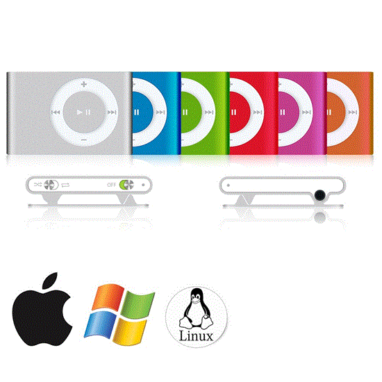 تصویر  پخش کننده موسیقی رنگ آبی mp3player رم خور طرح اپل