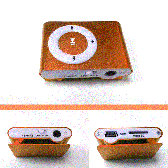 تصویر  پخش کننده موسیقی رنگ آبی mp3player رم خور طرح اپل