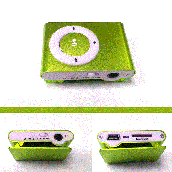 تصویر  پخش کننده موسیقی رنگ آبی mp3player رم خور طرح اپل