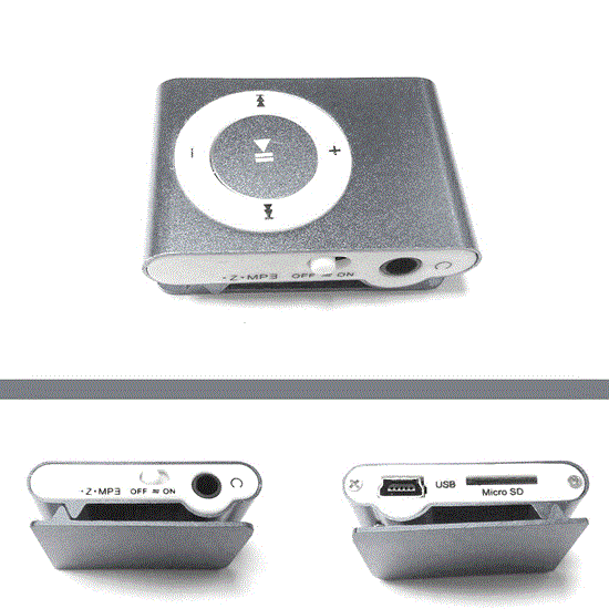 تصویر  پخش کننده موسیقی رنگ آبی mp3player رم خور طرح اپل
