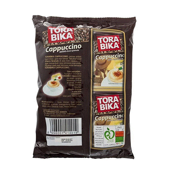 تصویر  کاپوچینو تورابیکا 20عددی همراه پودر شکلات TORA BIKA