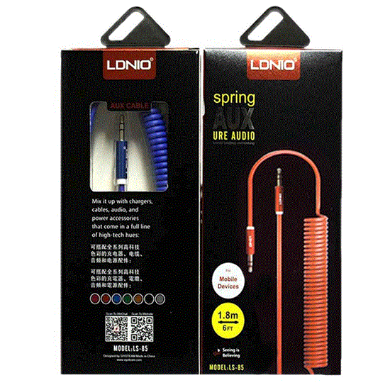 تصویر  کابل AUX فنری الدینیو مدل LS-85 طول1.5MM