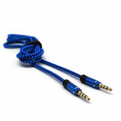 تصویر  کابل AUX ریمکس آبی طول1MM