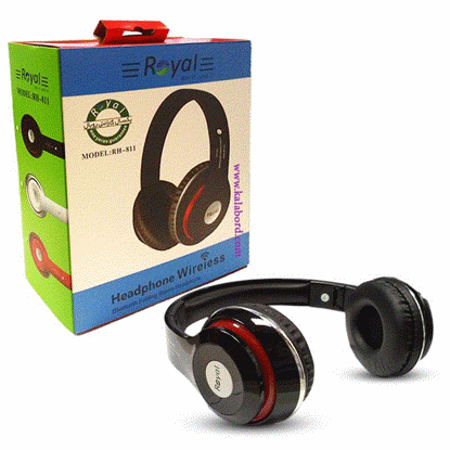 تصویر  هدفون رویال مشکی مدل ROYAL wireless Headphone RH-811