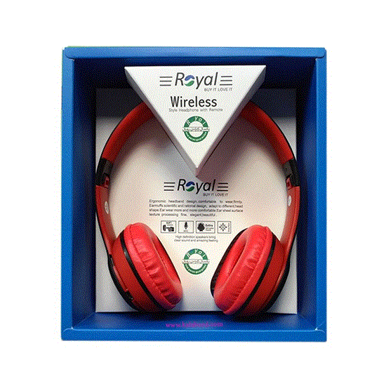 تصویر  هدفون رویال قرمز مدل ROYAL wireless Headphone RH-812