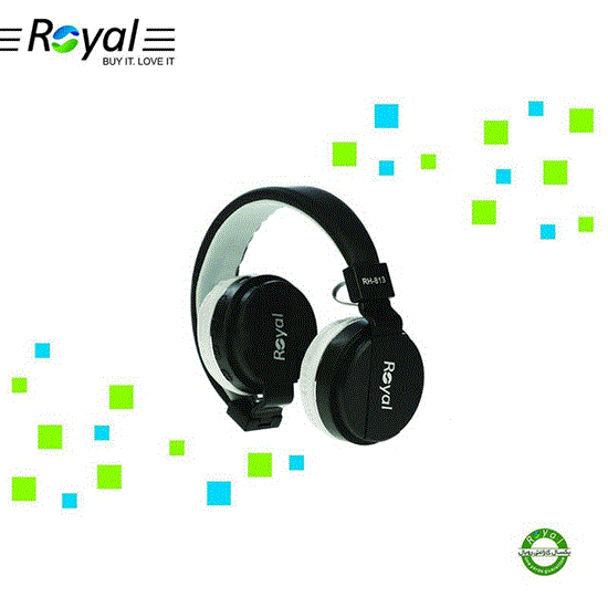 تصویر  هدفون رویال مشکی مدل ROYAL wireless Headphone RH-813