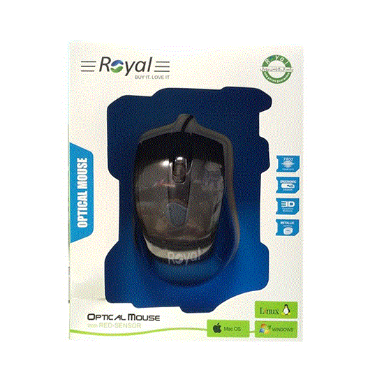 تصویر  موس حرفه ای رویال مشکی مدل Royal mouse M131