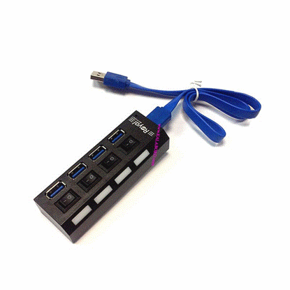 تصویر  هاب 4 پورت کلید دار رویال مدل RH3-411