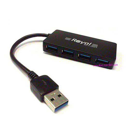 تصویر  هاب 4 پورت رویال مدل Royal usb 3 Hub RH3-413
