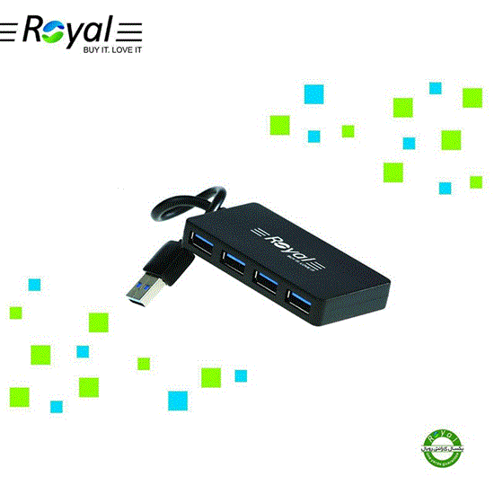 تصویر  هاب 4 پورت رویال مدل Royal usb 3 Hub RH3-413