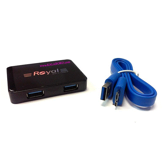 تصویر  هاب 4 پورت رویال مدل Royal usb 3 Hub RH3-414