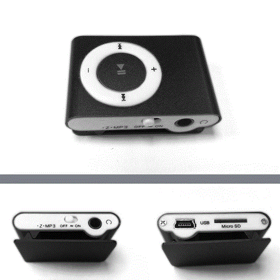تصویر  پخش کننده موسیقی رنگ مشکی mp3player رم خور طرح اپل
