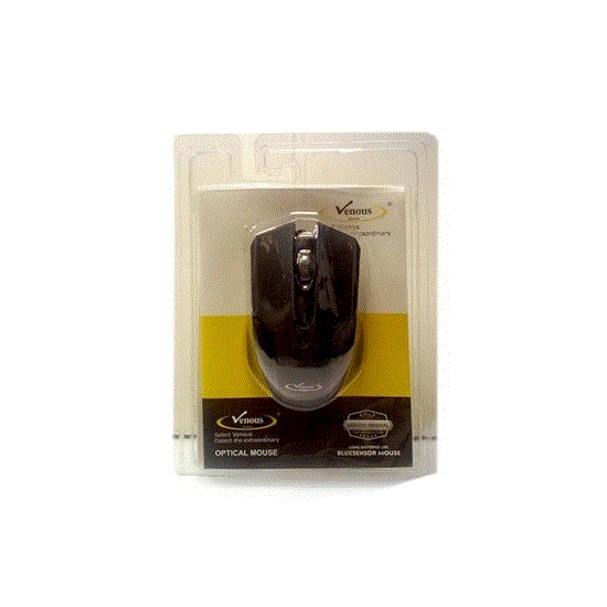 تصویر  موس مشکی سیم دار ونوس مدل VENOUS mouse PV-M512