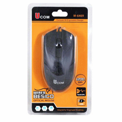 تصویر  موس مشکی سیم دار  یوکامM-6469