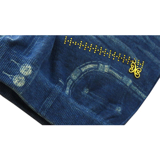 تصویر  ساپورت طرح لی نگین دار رنگ آبی JEAN DESIGN SUPPORT