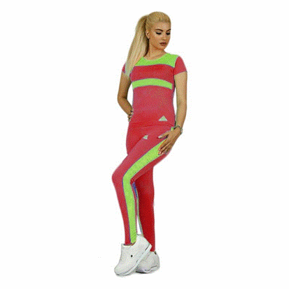 تصویر  ست اسپرت زنانه طرح آدیداس رنگ سبز زرشکی