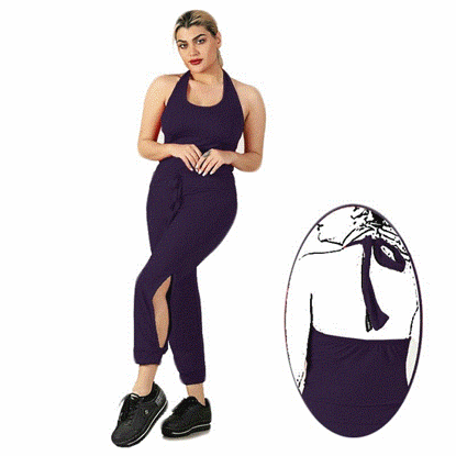 تصویر  سرهمی اسپرت دور گردنی رنگ بنفش