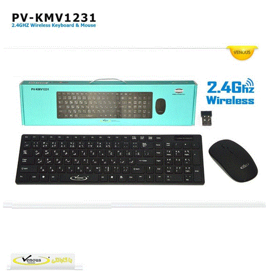 تصویر  کیبورد و ماوس بی سیم ونوس مدل PV-KMV 1231