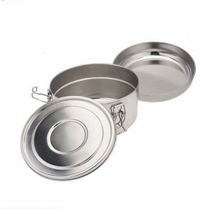 تصویر  ظرف غذای گرد مدل دو طبقه