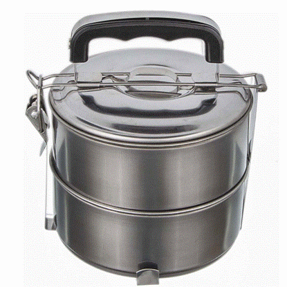 تصویر  ظرف غذای 2 طبقه استوانه ای