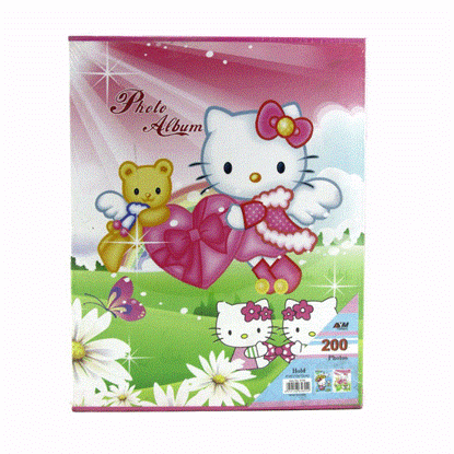 تصویر  آلبوم عکس طرح کیتی صورتی با ظرفیت 200عکس
