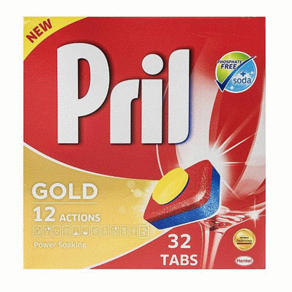 تصویر  قرص ماشین ظرفشویی پریل مدل GOLD بسته 32 عددی