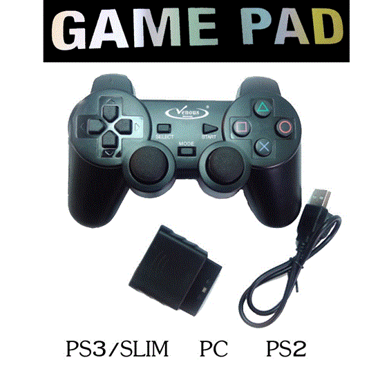 تصویر  دسته بازی تک وایرلس  شوک دار ونوس pc,ps2,ps3