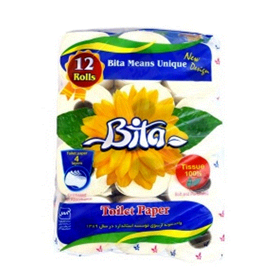 تصویر  دستمال توالت رولی بیتا بسته 12 عددی