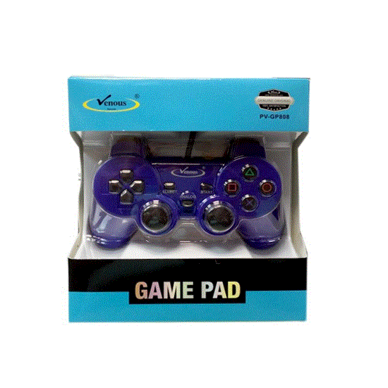 تصویر  دسته بازی تک شوکدار آبی ونوس ps2