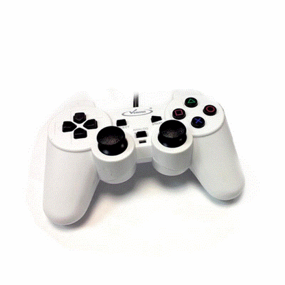 تصویر  دسته بازی تک شوکدار سفید ونوس ps2