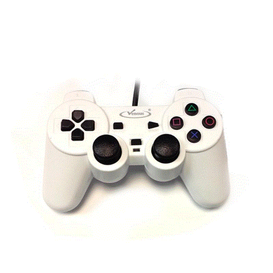 تصویر  دسته بازی تک شوکدار سفید ونوس ps2