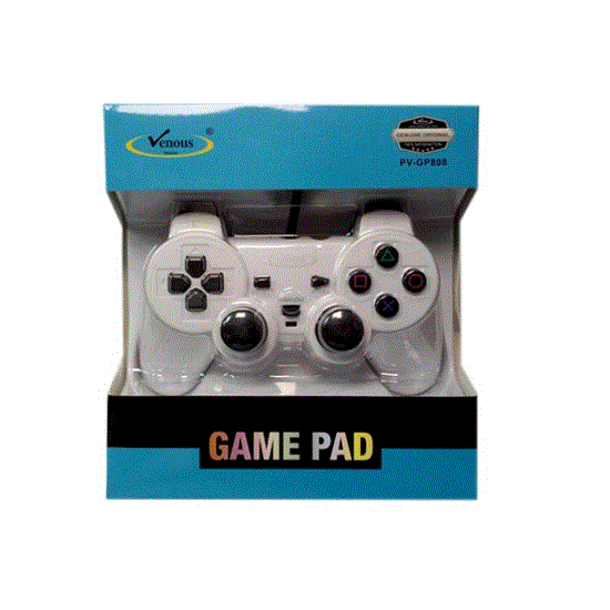 تصویر  دسته بازی تک شوکدار سفید ونوس ps2
