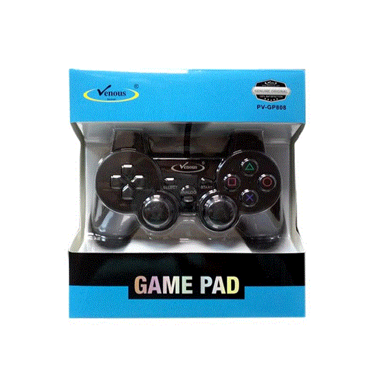 تصویر  دسته بازی تک شوکدار مشکی ونوس ps2