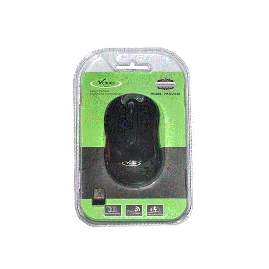 تصویر  موس وایرلس ونوس مشکی مدل pv-mv 838