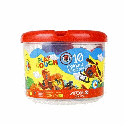 تصویر  خمیر بازی سطلی 10 رنگ آریا