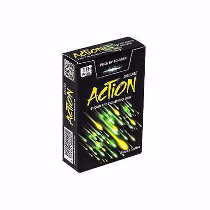 تصویر  آدامس دراژه بدون شکر با طعم سیب ترش و لیمو اکشن مدلDELUAE