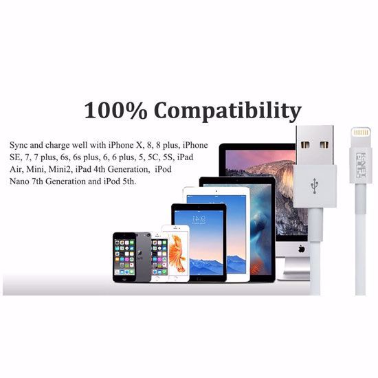 تصویر  کابل USB آیفون K-NET PLUS 1.2M