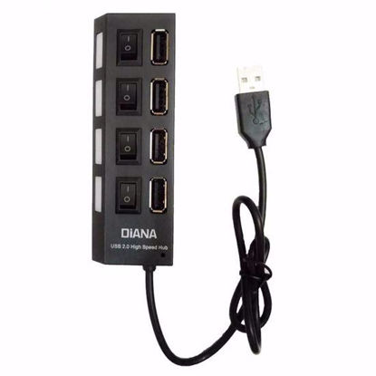 تصویر  هاب 4 پورت USB 2.0 کلید دار