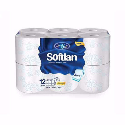 تصویر  دستمال توالت رولی سافتلن بسته 12 عددی