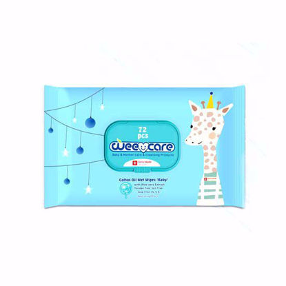 تصویر  دستمال مرطوب WEE CARE بسته 72 عددی (آبی)