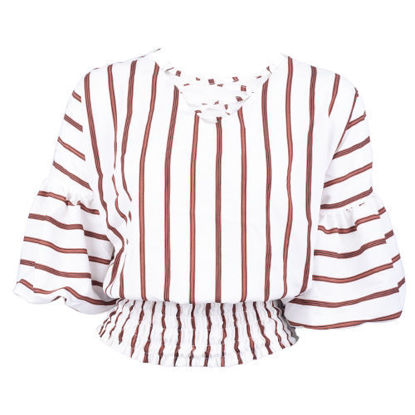 تصویر  بلوز پایین کش سفید