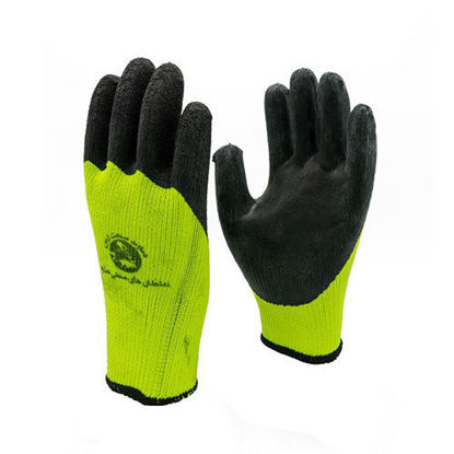 تصویر  دستکش ایمنی کف نیتریل رنگ مشکی فسفری