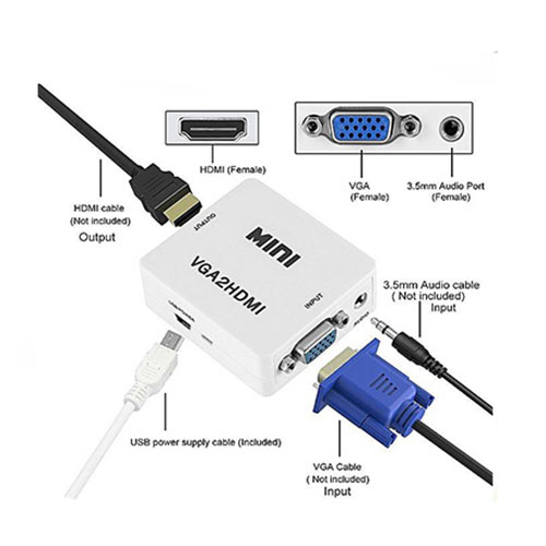 تصویر  مبدل VGA به hdmi مدل mini