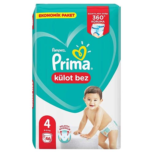 پوشک پریما پمپرز شورتی سایز 4 بسته 46 عددی