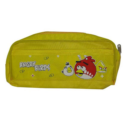 تصویر  جامدادی برزنتی زرد مدل انگری بردز