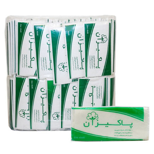 تصویر  حوله یکبار مصرف 90 گرمی پاکیزان بسته 100 عددی