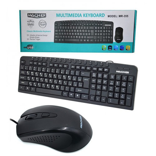 تصویر  ست موس و کیبورد با سیم مچر مدل MR-355